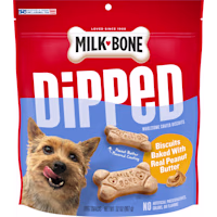 Milk-Bone Peanut Buttery Dipped Dog Biscuits with Jif Peanut Butter Dog Treats