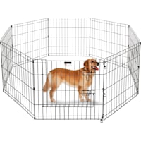 Pet Adobe 8 Panel Folding Metal Pet Playpen with Door
