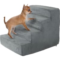 Pet Adobe Gray High Density Foam 4 Step Pet Stairs
