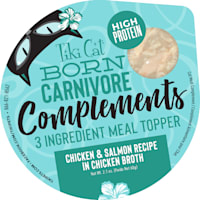 Tiki Cat Complements High-Protein Meal Topper Chicken & Salmon Recipe in Chicken Broth Wet Cat Food
