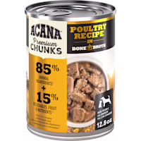 ACANA Grain Free, Premium Chunks, Poultry Recipe in Bone Broth Wet Dog Food