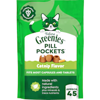 Greenies Feline Pill Pockets Catnip Flavor for Cats Soft Cat Treats