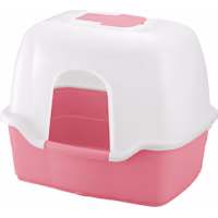 Richell Paw Trax Pink Wide Hooded Cat Litter Box