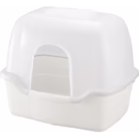 Richell Paw Trax White Wide Hooded Cat Litter Box
