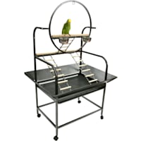 A&E Cage Company Black The "O" Parrot Play Stand with Ladder