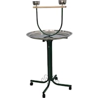 A&E Cage Company T-Stand with Casters and Stainless Steel Dishes