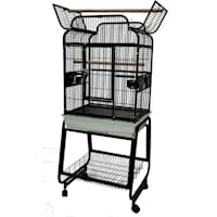 A&E Cage Company 782217 Open Victorian Top with Plastic Base in Black