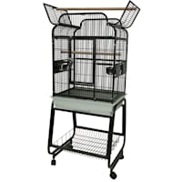 A&E Cage Company 782217 Open Victorian Top with Plastic Base in Platinum