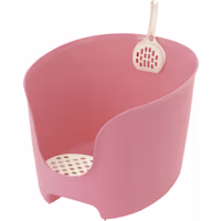 Richell Paw Trax High Wall Salmon Cat Litter Box