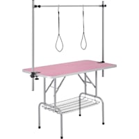 Topeakmart Pink 45" Foldable Pet Grooming Table with Adjustable Arm