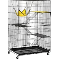 Topeakmart Black Rolling 4-Tier Small Animal Cage