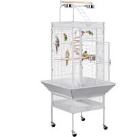 Topeakmart White Large Bird Cage with Play Top and Detachable Stand