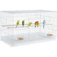 Topeakmart White 18" Flight Cage with Slide-Out Tray for Birds
