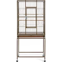 Topeakmart Palmer Green Metal Bird Cage with Rolling Detachable Stand