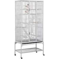 Topeakmart White Large Bird Cage with Rolling Detachable Stand