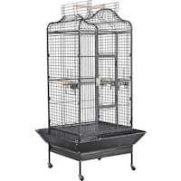Topeakmart Black Extra Large Bird Cage with Open Play Top