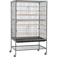 Topeakmart Black Large Bird Cage with Storage Shelf