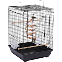Topeakmart Black Small Bird Cage with Open Play Top
