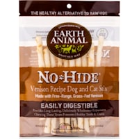 Earth Animal No-Hide Stix Venison Recipe Natural Long-Lasting Rawhide Alternative Dog & Cat Chews