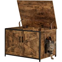 UniPaws Cat Litter Box Enclosure with Top Opening in Rustic