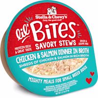 Stella & Chewy's Lil Bites Chicken & Salmon Dinner in Broth Savory Dog Stews for Small Breeds