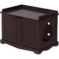 Topeakmart Decorative Espresso Furniture Hidden Washroom Cat Litter Box