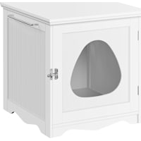 Topeakmart White Furniture Indoor Cat Litter Box