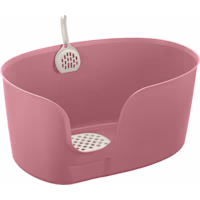 Richell Salmon Pink High Wall X Large Cat Litter Box