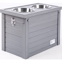 New Age Pet ECOFLEX Piedmont 2-Bowl Diner with Sliding Lid Storage Bin