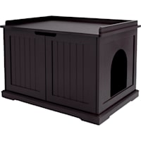 Unipaws Espresso Cat Litter Box Enclosure Furniture