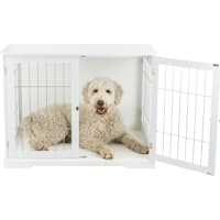 TRIXIE White Wooden Wire Crate Pet Home End Table