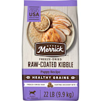 Merrick Healthy Grains Chicken and Brown Rice Freeze Dried Raw Coated Kibble, Natural High Protein Puppy Food