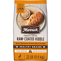 Merrick Healthy Grains Chicken and Brown Rice, Raw Coated Kibble, Natural High Protein Freeze Dried Dog Food