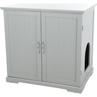 TRIXIE Gray XL Wooden Litter Box Enclosure with Storage Drawer