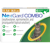 NexGard Combo (esafoxolaner, eprinomectin, and praziquantel topical solution) for Cats 5.6 - 16.5 lbs. (Yellow)