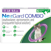 NexGard Combo (esafoxolaner, eprinomectin, and praziquantel topical solution) for Cats 1.8 - 5.5 lbs. (Purple)