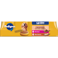 Pedigree Chopped Ground Dinner Chicken & Beef Wet Dog Food Variety Pack