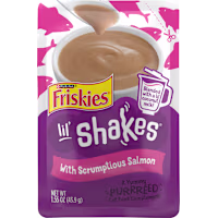 Purina Friskies Pureed Cat Food Topper, Lil' Shakes with Scrumptious Salmon Lickable Cat Treats