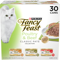 Fancy Feast Grain Free Poultry and Beef Feast Classic Collection Pate Wet Cat Food Variety Pack