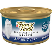 Fancy Feast Senior 7+ High Protein Gravy, Tuna Feast Minced Wet Cat Food
