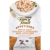 Fancy Feast Lickable Grain Free White Meat Chicken & Shredded Beef Appetizer Cat Food Topper