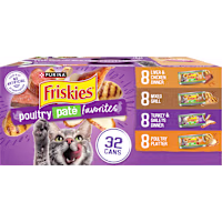 Purina Friskies Poultry Pate Favorites Wet Cat Food Variety Pack