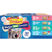 Purina Friskies Seafood Favorites Wet Cat Food Pate Variety Pack