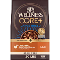 Wellness CORE+ Freeze Dried Pieces, Large Breed, High Protein, Chicken & Turkey Recipe with Dry Dog Food