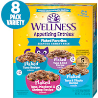 Wellness Appetizing Entrees Flaked Favorites, Seafood Natural Wet Cat Food Variety Pack