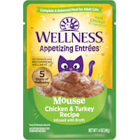 Wellness Appetizing Entrees Mousse Chicken & Turkey Recipe Infused with Broth Natural Wet Cat Food