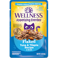 Wellness Appetizing Entrees Flaked Tuna & Tilapia Recipe in Broth Natural Wet Cat Food