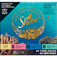 Sheba Perfect Portions Salmon, Tuna & Trout Wet Cat Food Cuts in Gravy Variety Pack