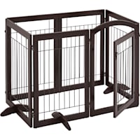 Topeakmart Espresso 6-Panel Pet Gate