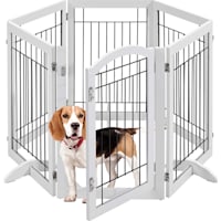 Topeakmart White 6-Panel Pet Gate